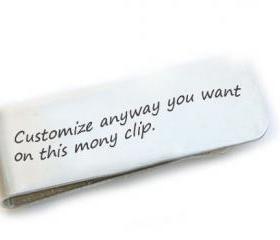 Personalized Money Clip Customize Men Father Gift Keepsake Accessory Husband Boyfriend Wedding Birthday