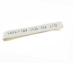 Customize Aluminum Tie Bar Tie Clip Personalized Groomsman Men Gift Keepsake Father