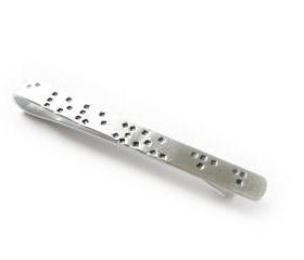 Braille Tie Clip I love you dad Personalized Hand Stamped Custom Wedding Men Dad Gift Keepsake Birthday