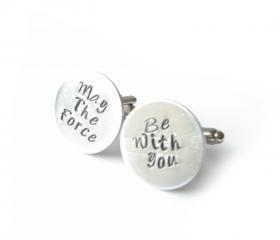 Star Wars Cufflinks May The Force Be With You gift for him guys men father cuff links birthday wedding