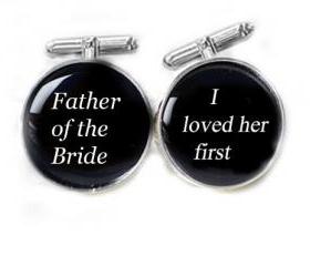 Black Father of the Bride Cufflinks Customize Glass Name Date Wedding Men Resin Photo Cuff Links Personalized Keepsake Gift