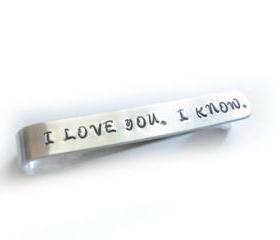 I love you I know Tie Clip Personalized Men Father Gift Keepsake wedding Birthday Star Wars