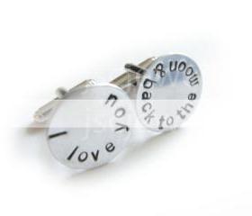 Love Men Cufflinks Hand Stamped I Love you to the moon & back Wedding Groom Father Cuff Links Personalized Gift Wedding Birthday