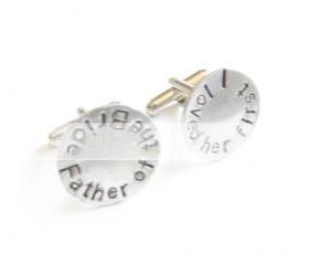 Father of the Bride Cufflinks Hand Stamped Wedding Men Cuff Links Personalized Keepsake Gift