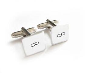 Infinity Hand Stamped Cufflinks Square personalized engraved keepsake gift for him guys men father Wedding Birthday cuff links