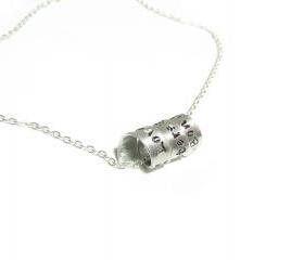 Sideway Spiral Hand Stamped Necklace Customize Pendant Chain Swirl Jewelry engraved gift birthday wedding