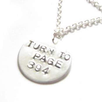 Turn to Page 394 Harry Potter Necklace Hand Stamped pendant chain birthday